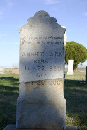 Annie Carter-Clark Headstone